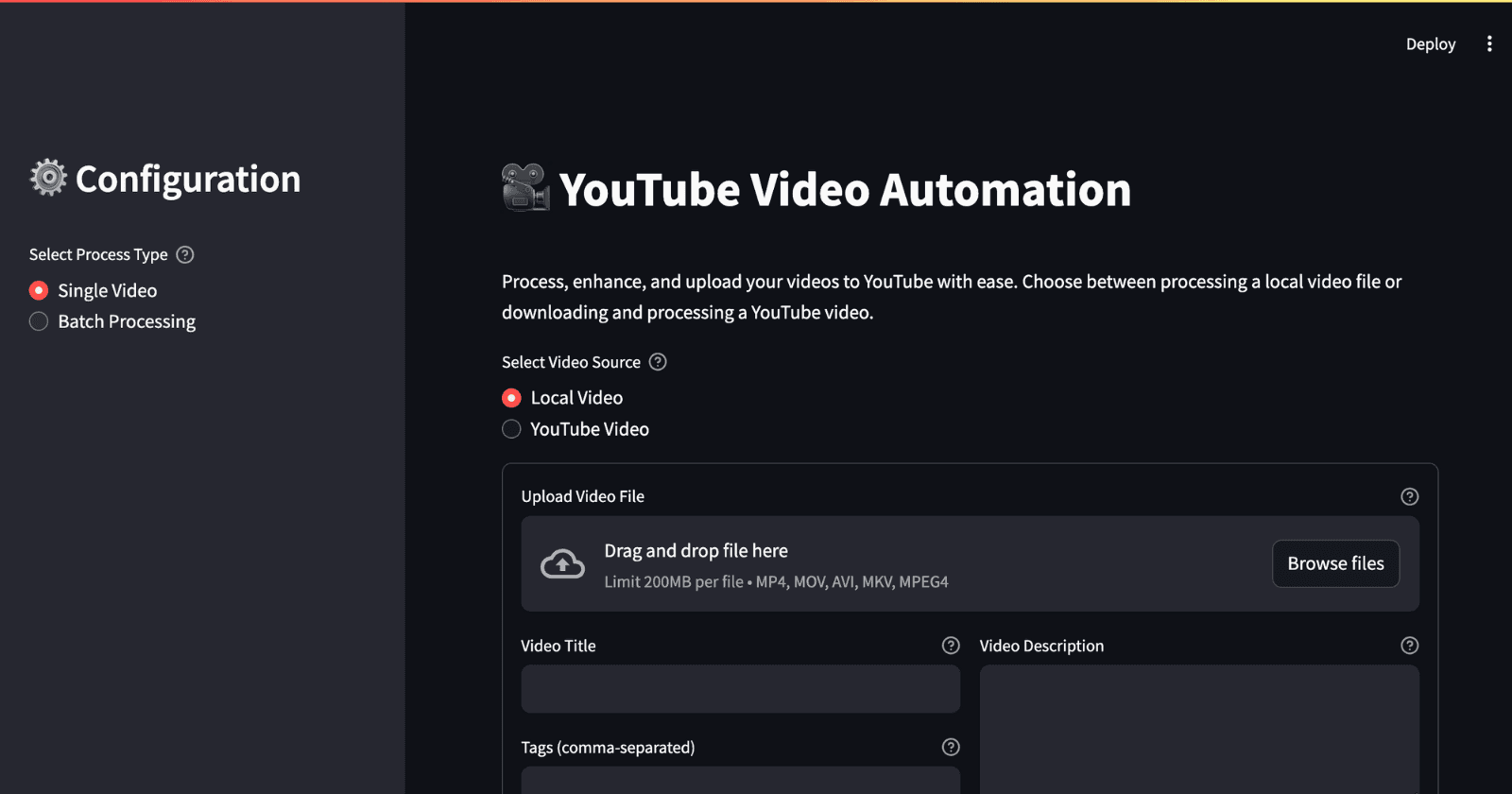 ๐บ Automated YouTube Video Uploading & Batch Processing