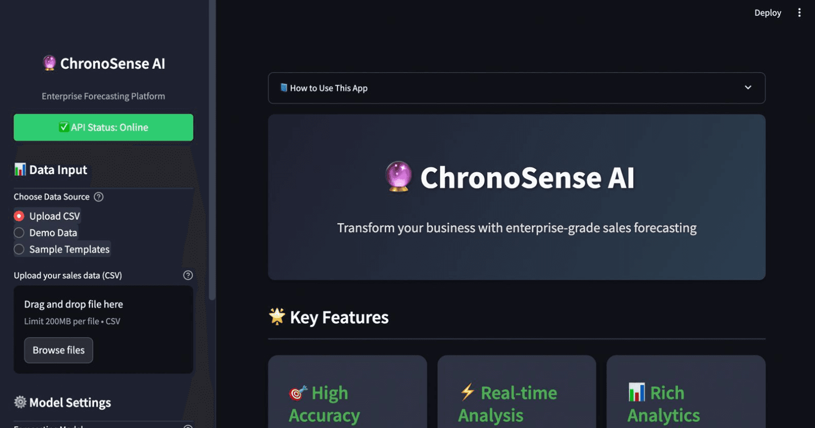 ๐ ChronoSense AI โ Precision Sales Forecasting Platform